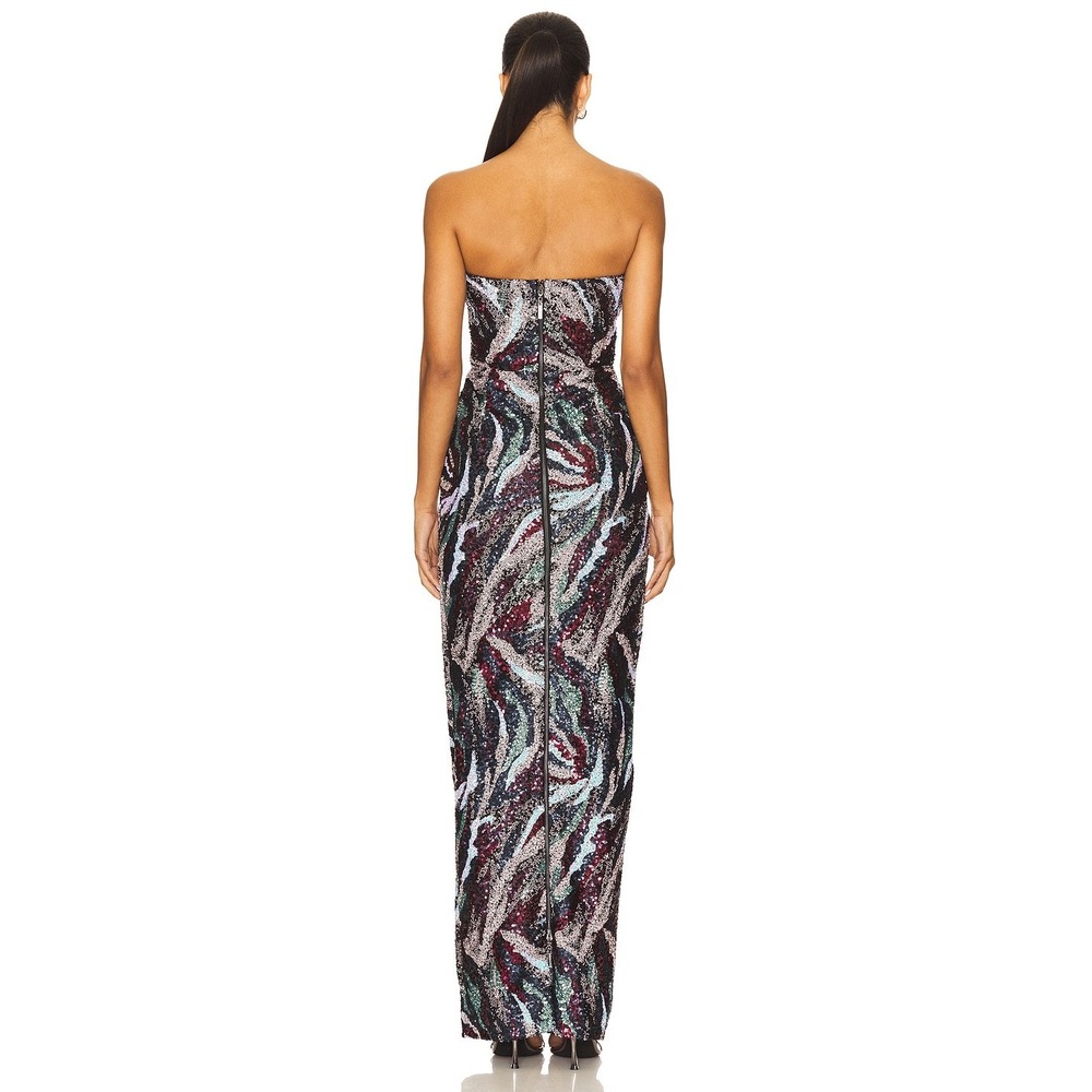 NEW Bronx and Banco Dahlia Pink Multi Strapless Maxi Dress $880 -‎ Size Medium - Picture 10 of 16